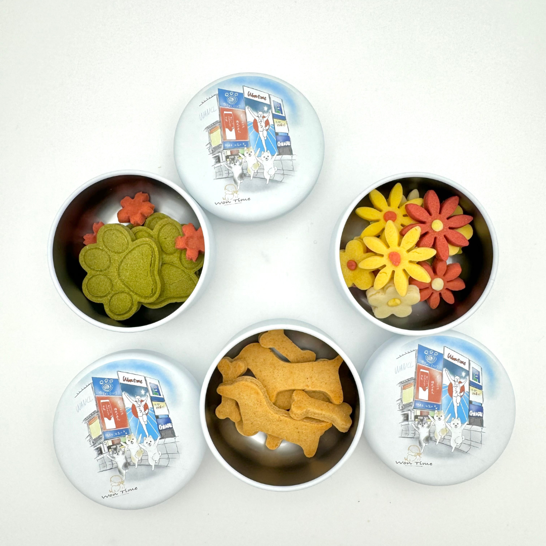 オリジナルおやつ缶 丸缶 クッキー2袋セット