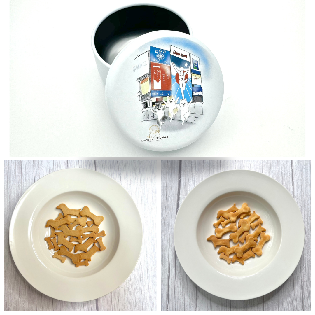 オリジナルおやつ缶 丸缶 クッキー2袋セット