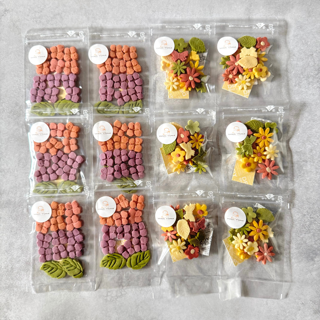 【初夏限定・送料無料】紫芋と米粉の紫陽花クッキー＆花びらクッキー 12袋セット｜無添加・米粉の犬用おやつ　