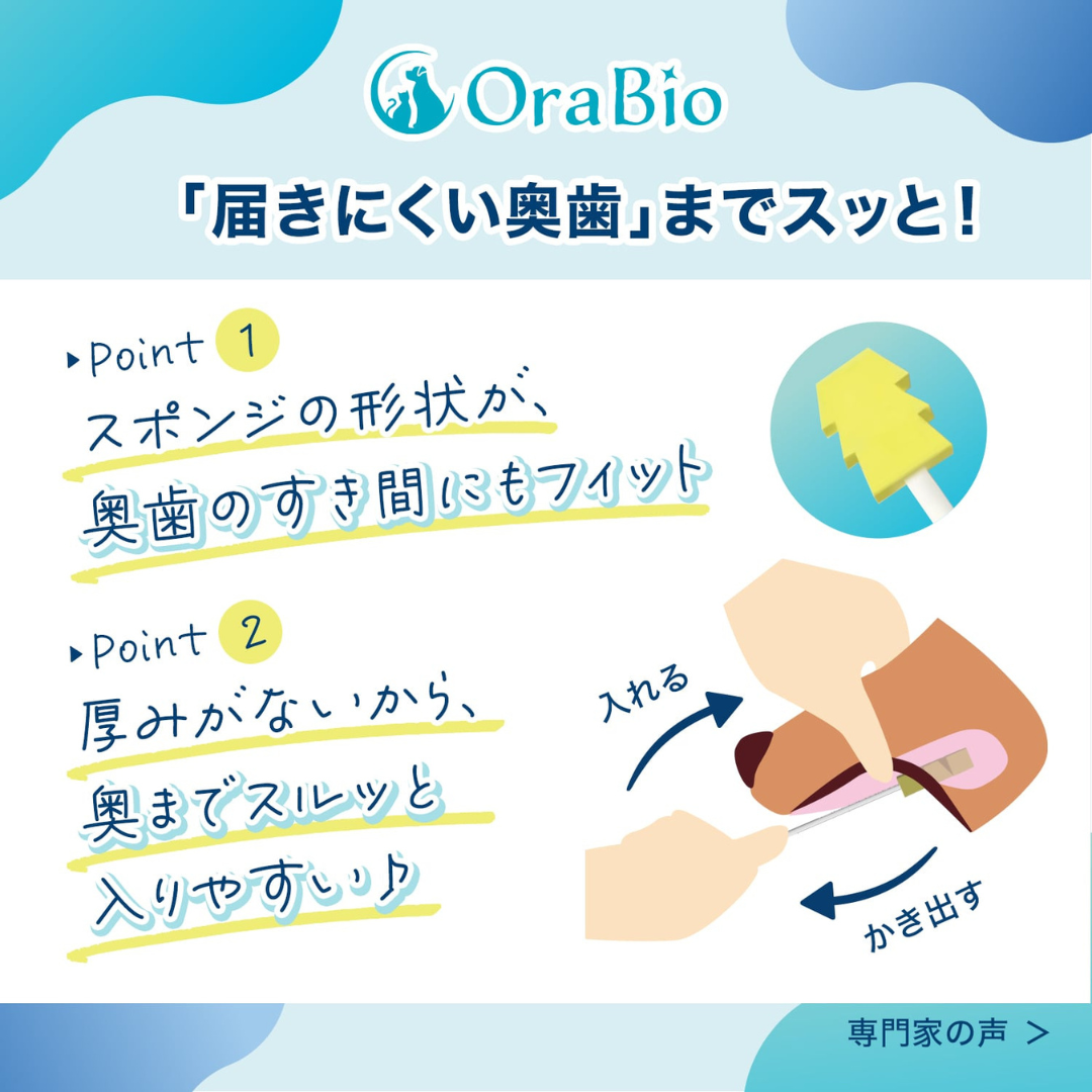 OraBio　口腔ケアスポンジ【5本入】お口のぬめり取りに　犬用　歯磨き