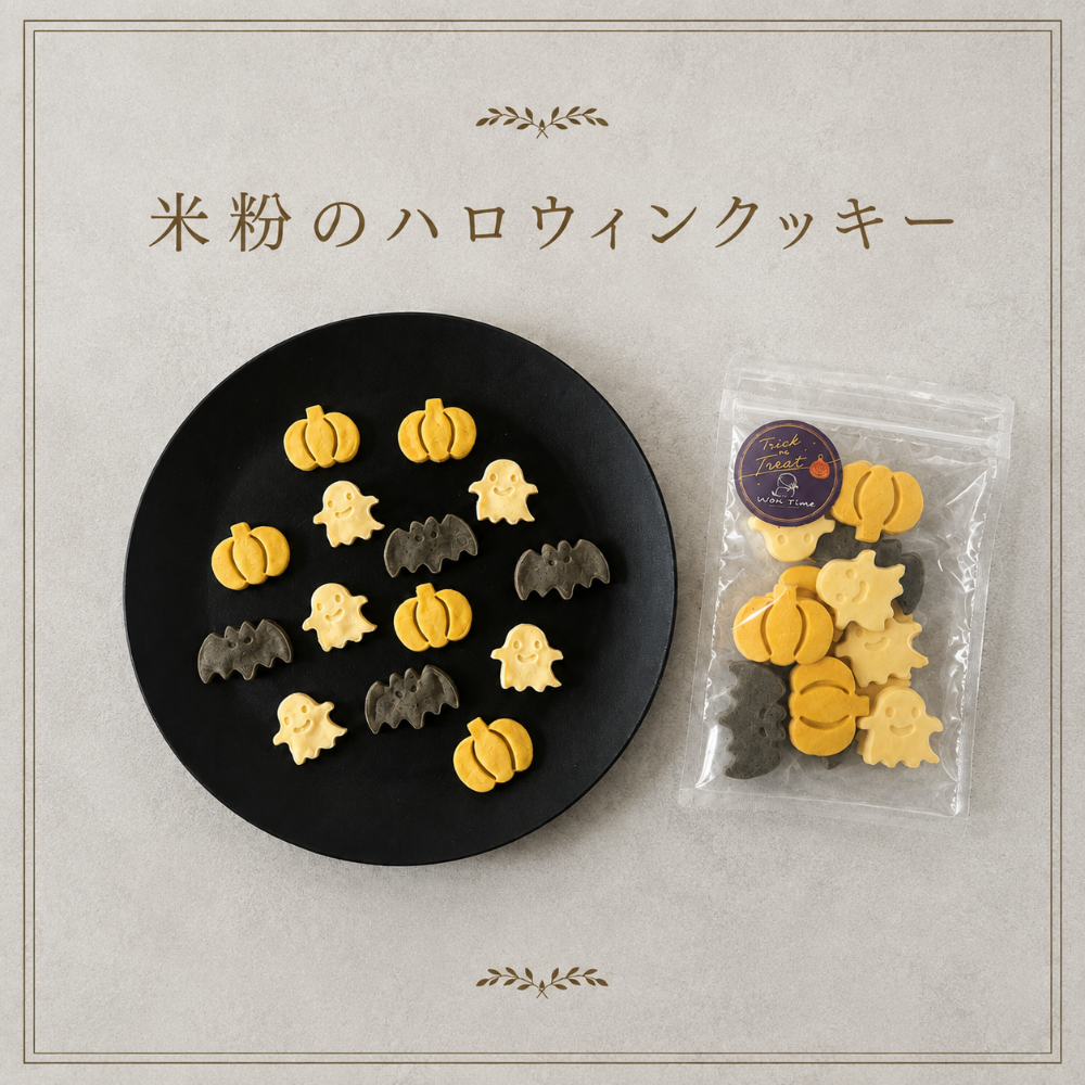 【ハロウィン限定・送料無料】米粉のハロウィンクッキー 大袋セット 12袋入り｜無添加・米粉の犬用おやつ
