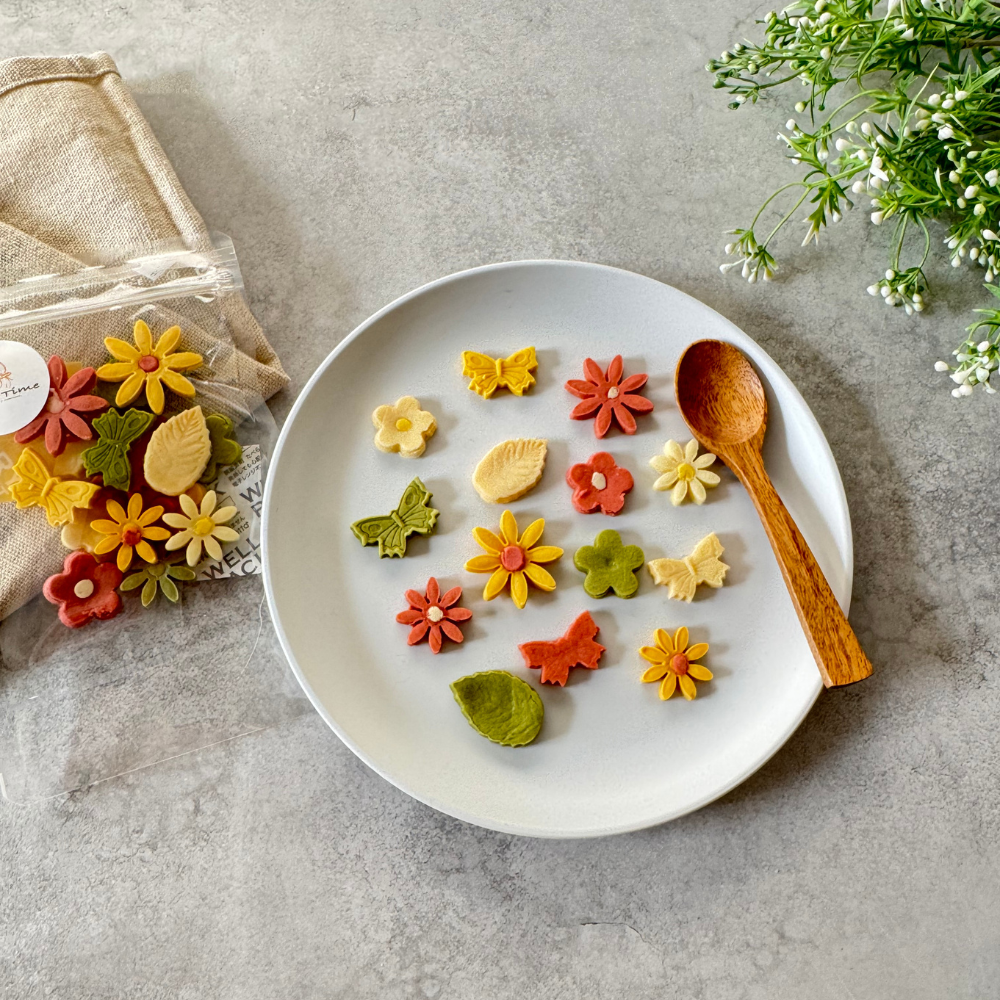 【初夏限定・送料無料】紫芋と米粉の紫陽花クッキー＆花びらクッキー 12袋セット｜無添加・米粉の犬用おやつ　