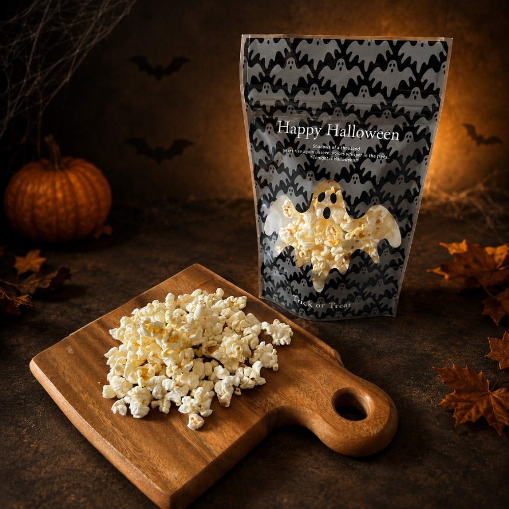【ハロウィン限定・送料無料】ポップコーン4種＆米粉のハロウィンクッキー4袋セット
