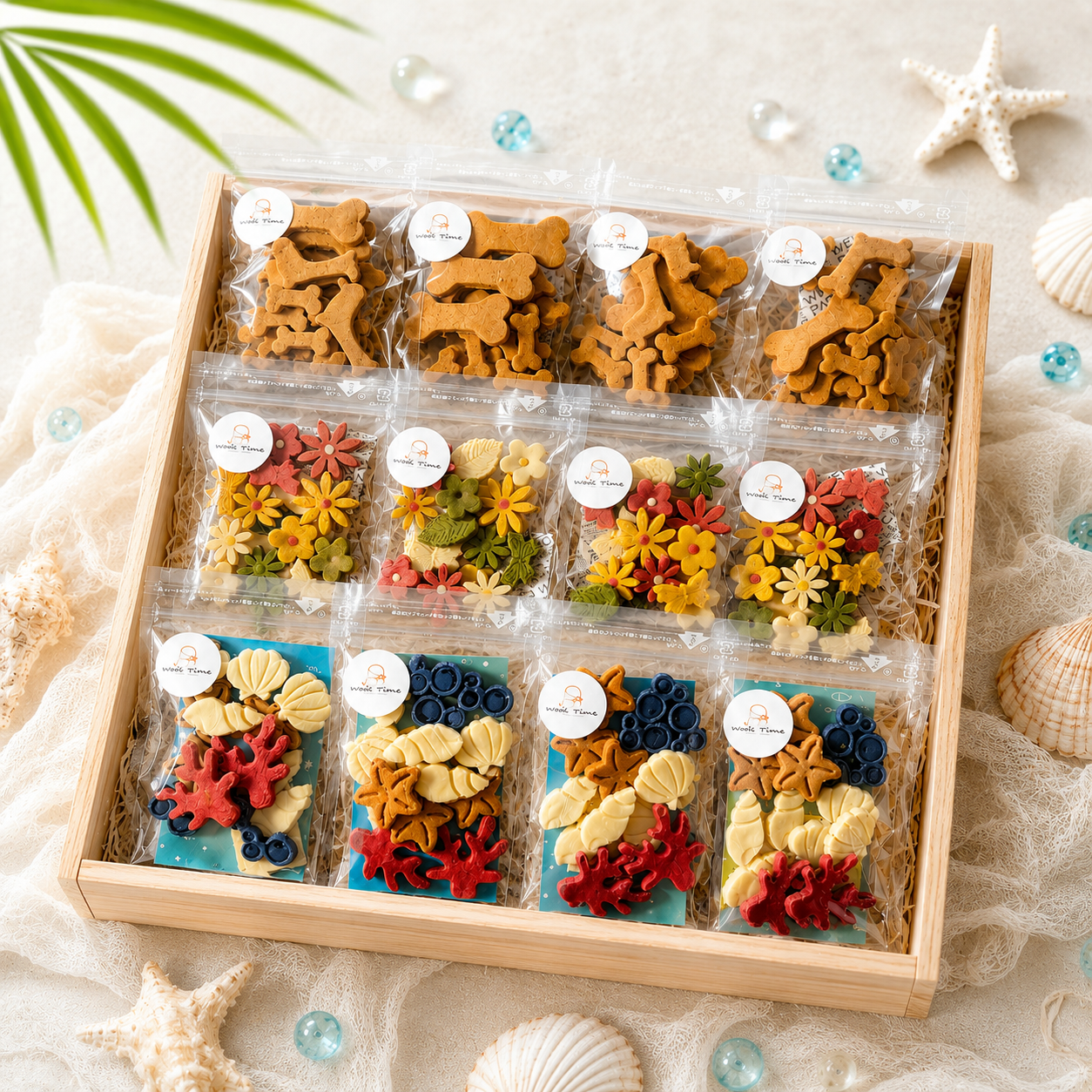 【期間限定・送料無料】 海のアソートクッキー入り 人気クッキー3種セット12袋入り　無添加　犬のおやつ